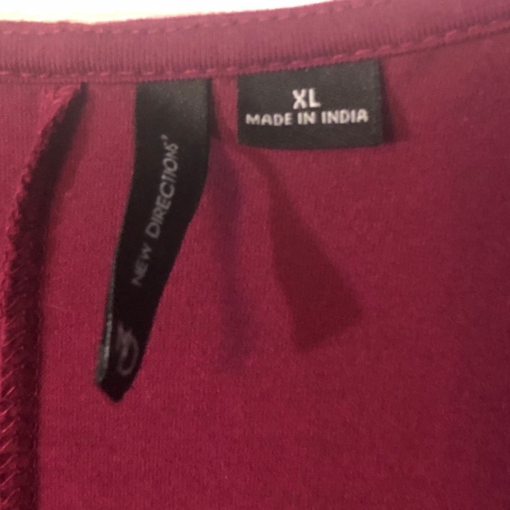 Burgundy New Directions Tunic Shirt - Picture 2 of 2